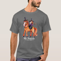 Divertido caballo Pareja de Brujas T-Shirt Tri-Ble