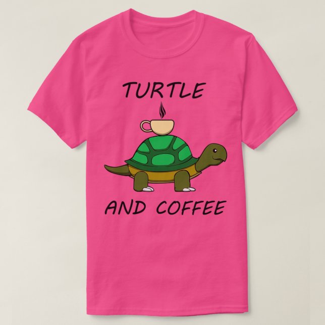 Camiseta Divertido café y tortuga el lunes (Diseño del anverso)