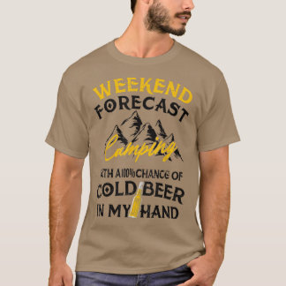 Camiseta Divertido Camping Weekend Forecast 100 Cerveza de