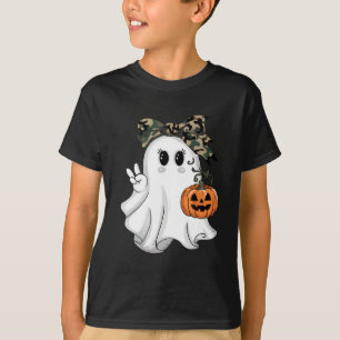 Camiseta Divertido camuflaje de Halloween Camo Ghost Hello 