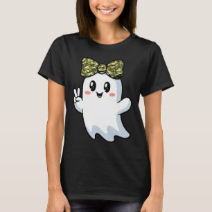 Camiseta Divertido camuflaje de Halloween Camo Ghost Hello 