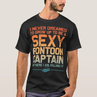 Camiseta Divertido Capitán de Pontón Sexy Arte para Hombres