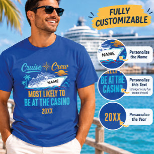 Camiseta Divertido Casino de Crucero Nombre Personalizado M