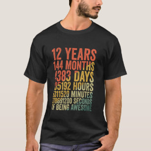 Camiseta Divertido Celebrando 12 Años 144 Meses De Ser Awe