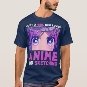 Camiseta Divertido Chica de anime solo un Chica que ama a A