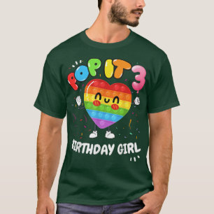 Camiseta Divertido Chica de cumpleaños lindo pop it tercer 