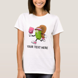 Camiseta Divertido Chica de Pollo Jugando Personalizado de 