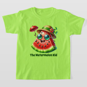Camiseta Divertido chico de la sandía agrega texto
