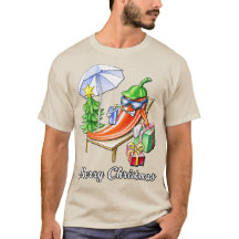 Divertido Chili Feliz Navidad bajo Parasol y Navid