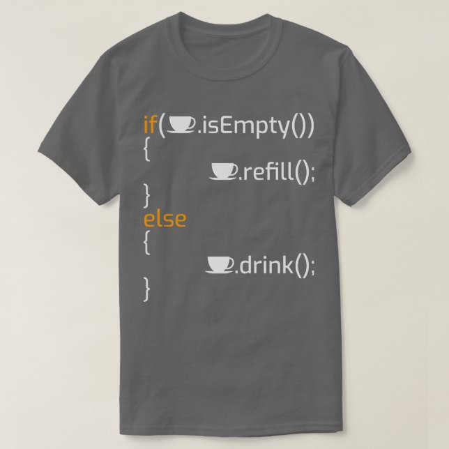 Camiseta Divertido Chiste de programación de café I (Diseño del anverso)