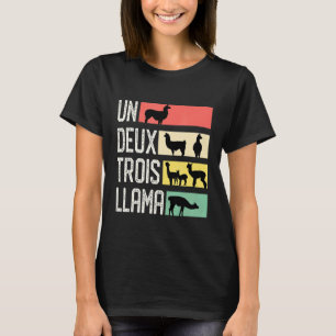 Camiseta Divertido chiste francés de llama Un Deux Trois ab