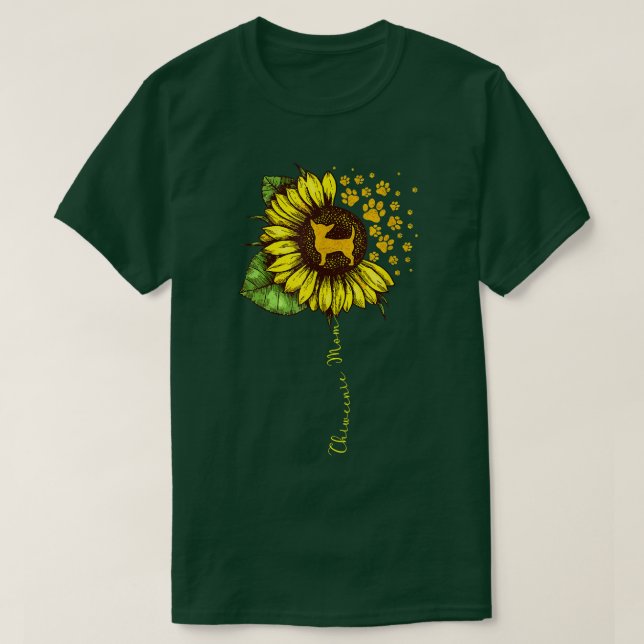 Camiseta Divertido Chiweenie Mom Sunflower Día Chiween (Diseño del anverso)