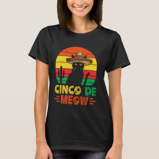 Camiseta Divertido Cinco De Mayo Gato Cinco De Miau