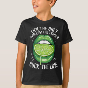 Camiseta Divertido Cinco De Mayo Lamer Sal Tomar Tequila Ch