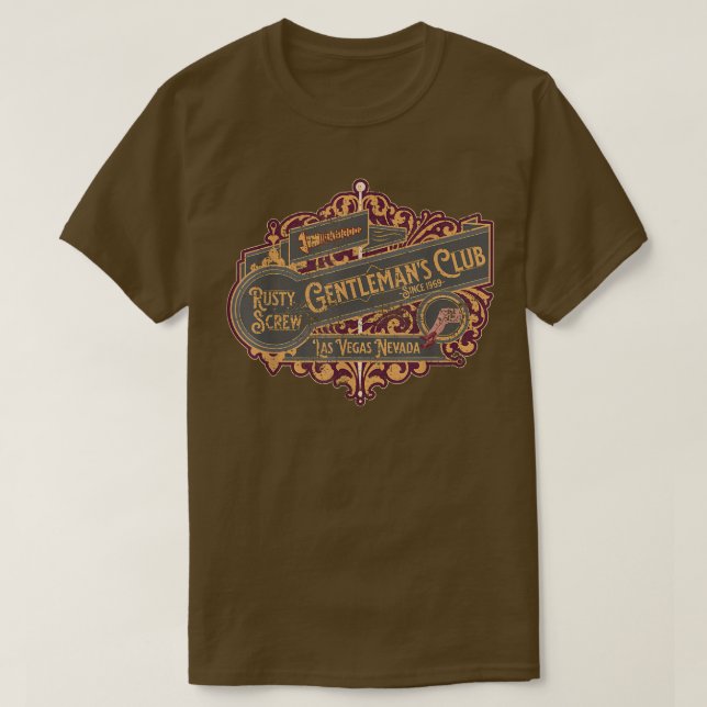 Camiseta Divertido club nocturno Rusty Sal Fing Gentlemens  (Diseño del anverso)