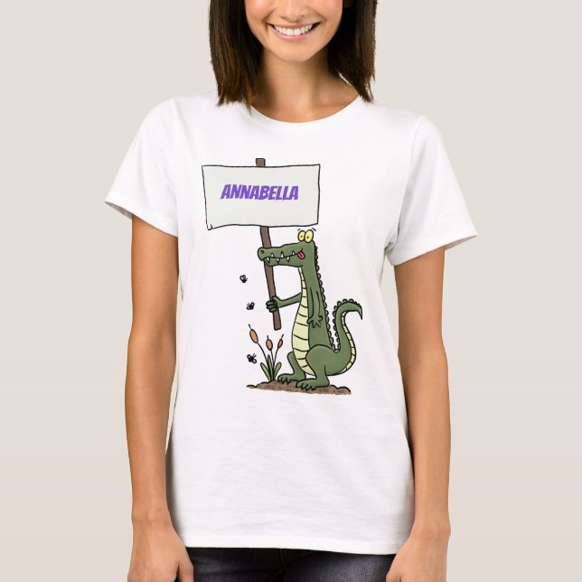 Camiseta Divertido cocodrilo alineador con personalizado de (Anverso)
