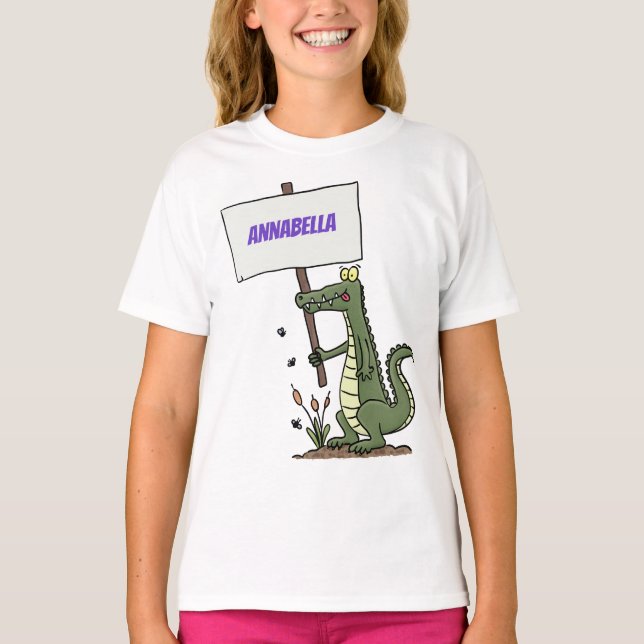 Camiseta Divertido cocodrilo alineador con personalizado de (Anverso)