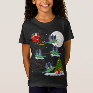 Camiseta Divertido Colibrí del Árbol de la Luz de Navidad