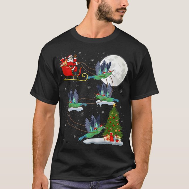 Camiseta Divertido Colibrí del Árbol de la Luz de Navidad (Anverso)