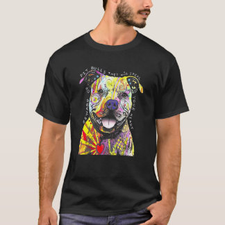 Camiseta Divertido Colorido Cachorro Pit Bull Terrier Papá
