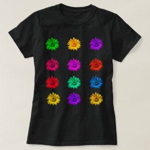 Camiseta Divertido colorido Groovy Funky Guay Elegante Flor