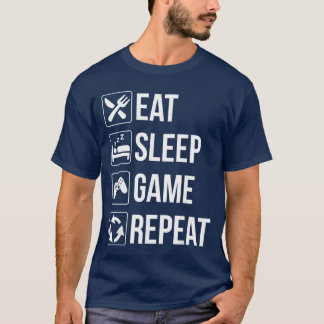Camiseta Divertido Come Duerme Juego Repite Jugador Video J
