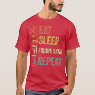 Camiseta Divertido comer dormir Figura Repetición retro vin