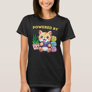 Camiseta Divertido con Gatos Jugadores que Plantan Macarron