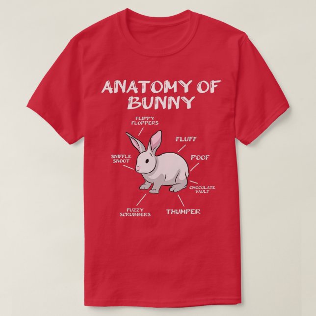 Camiseta Divertido conejo conejo anatomía Chiste de humor d (Diseño del anverso)