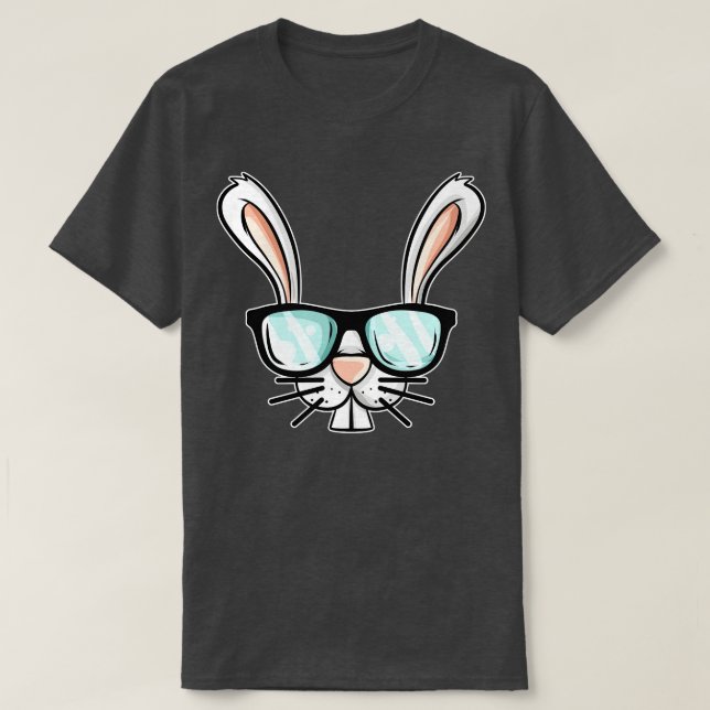 Camiseta Divertido conejo de Pascua con gafas de sol disfra (Diseño del anverso)