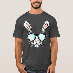 Camiseta Divertido conejo de Pascua con gafas de sol disfra