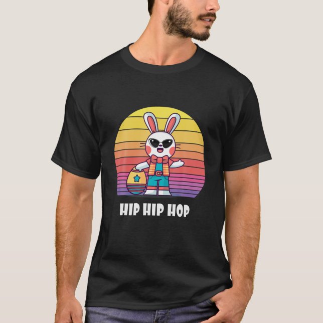 Camiseta Divertido Conejo De Pascua Con Gafas De Sol Para E (Anverso)