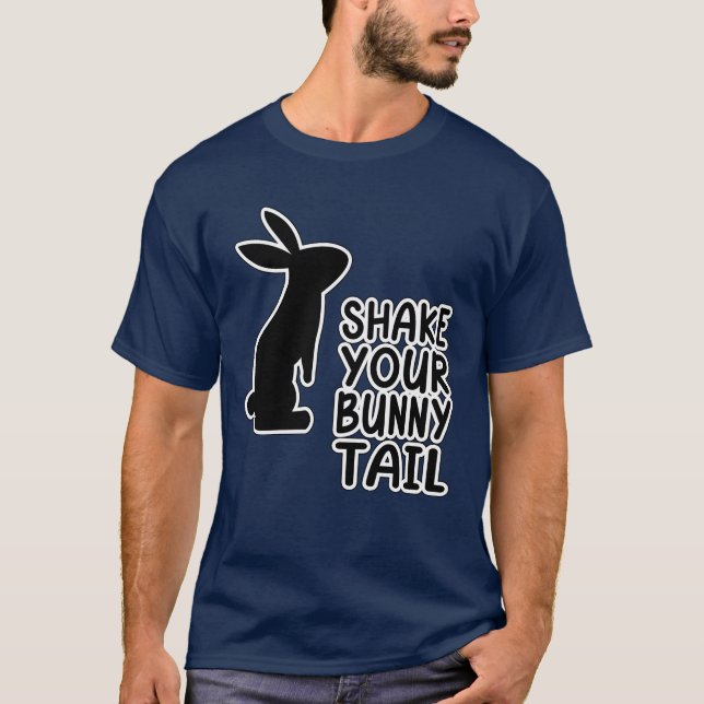 Camiseta Divertido conejo sacude tu conejo de cola de algod (Anverso)