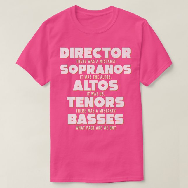 Camiseta Divertido coro musical - Apreciación de los músico (Diseño del anverso)