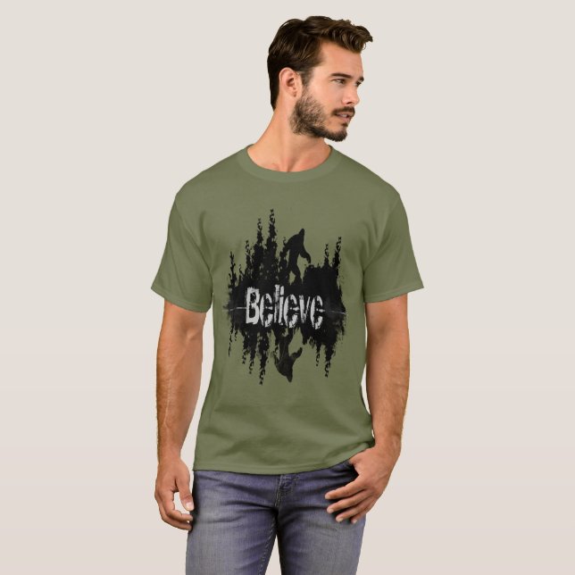 Camiseta Divertido cree cita Sasquach o "Big Foot" (Anverso completo)