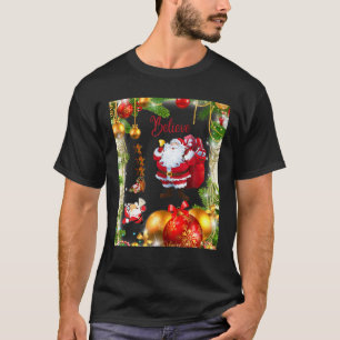 Camiseta Divertido Cree Para Santa Sombrero Navidad Con Cit