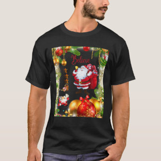 Camiseta Divertido Cree Para Santa Sombrero Navidad Con Cit