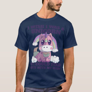 Camiseta Divertido crepúsculo Kawaii Pastel Gótico Unicorni