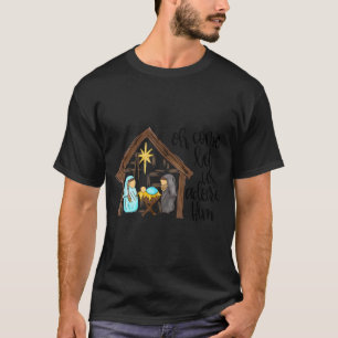 Camiseta Divertido Cristiano Navidad Jesús Venid Venid Ador
