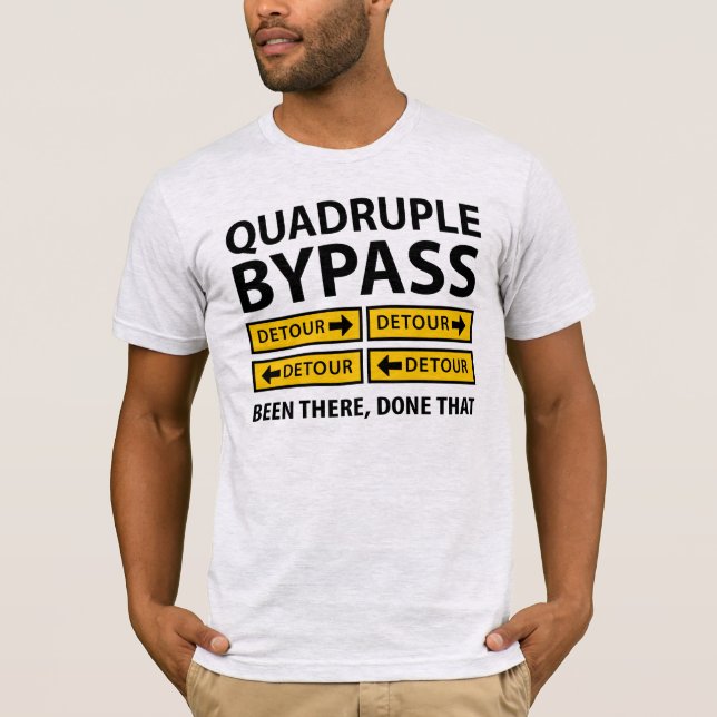 Camiseta Divertido cuadruplique los Rótulos del desvío de (Anverso)