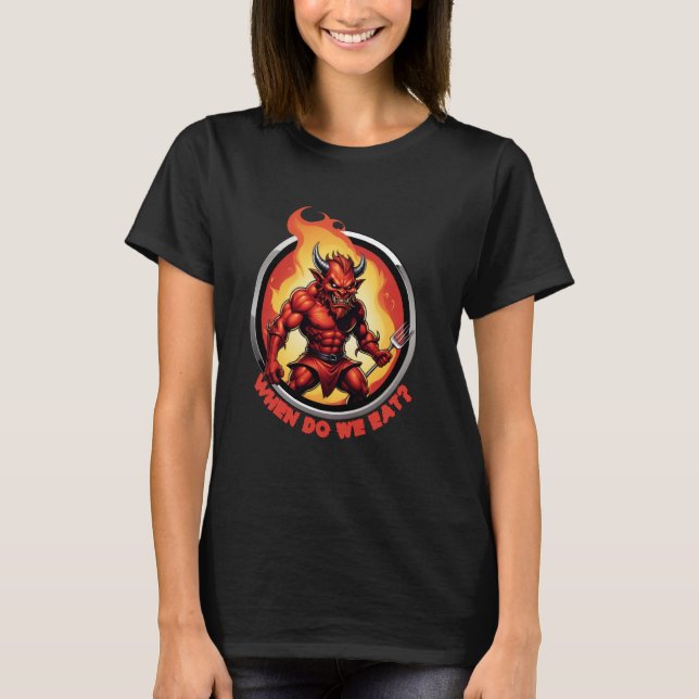 Camiseta Divertido Cuándo Comemos Diablo (Anverso)