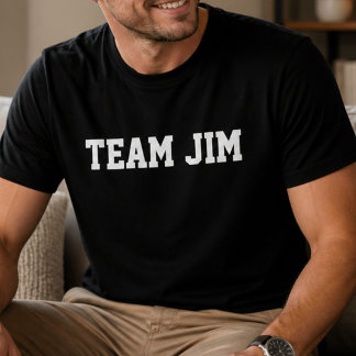 Camiseta Divertido Cumpleaños Jim Equipo Personalizado Hech