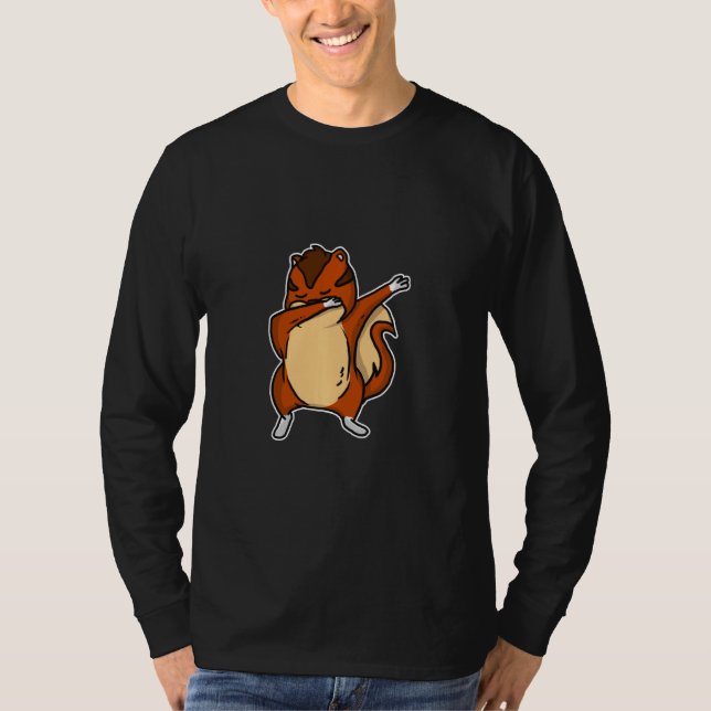 Camiseta Divertido Dabbing Chipmunk Dab Dance Guay Squirrel (Anverso)