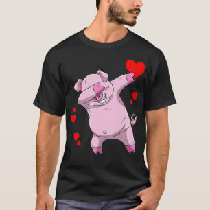 Camiseta Divertido Dabbing Pig Heart-El día de San Valentín