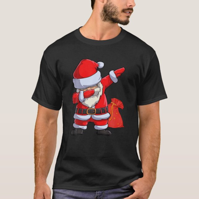 Camiseta Divertido Dabbing Santa Navidades Dab Dance Regalo (Anverso)