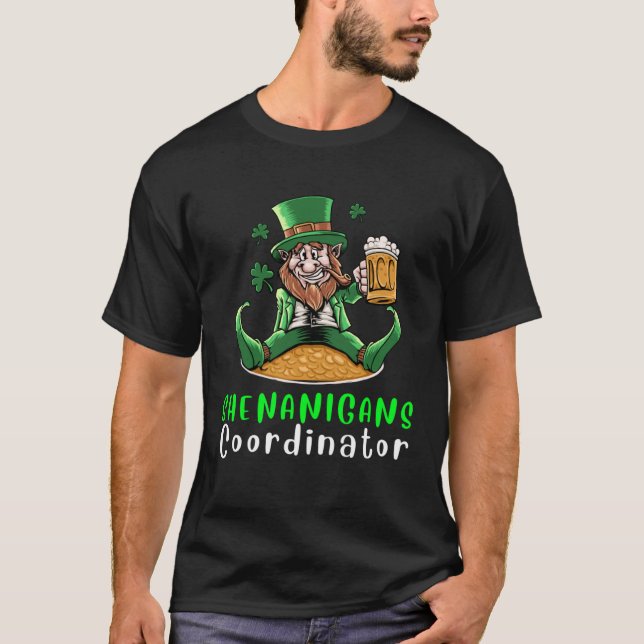 Camiseta Divertido Dabbing Shamrock Shenanigans Leprechaun  (Anverso)