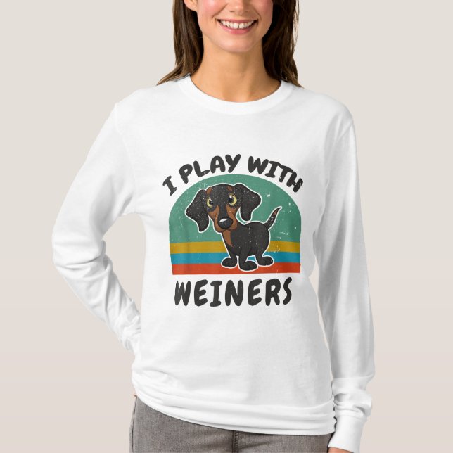 Camiseta Divertido Dachshund que juego con Weiners para Dox (Anverso)