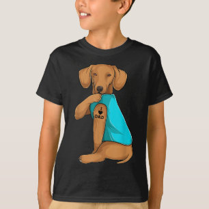Camiseta Divertido Daschund Yo Amo A Papá Tattoo Apparte, P
