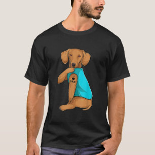 Camiseta Divertido Daschund Yo Amo A Papá Tattoo Tattoo Ton