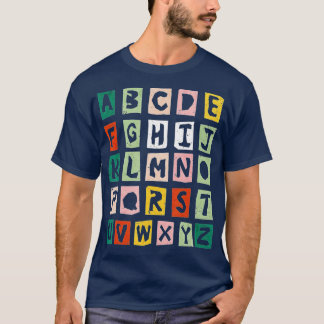 Camiseta divertido de vuelta a la escuela su alfabeto pre k